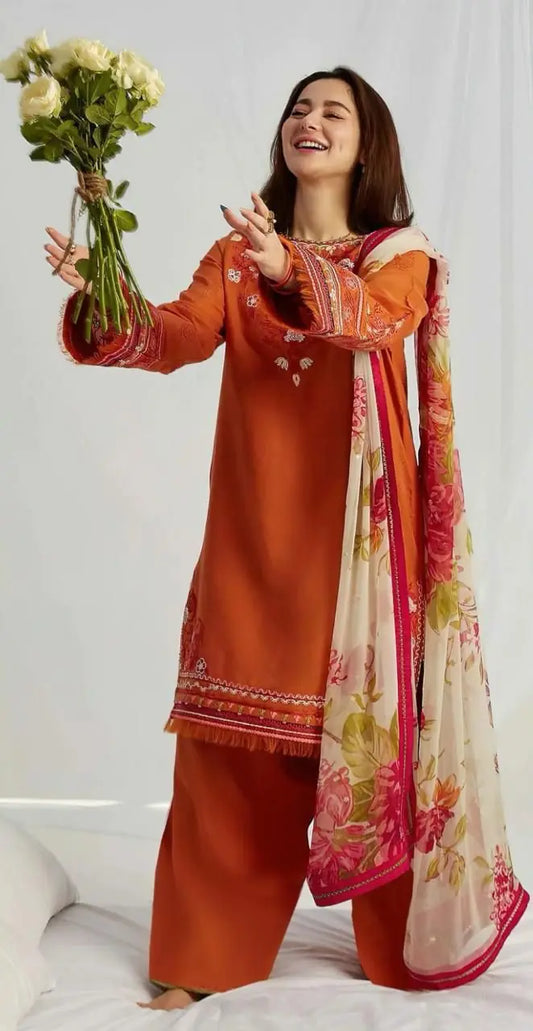 DHANAK 3PC EMBROIDERED UNSTITCHED ARTICLE (NC 3048)