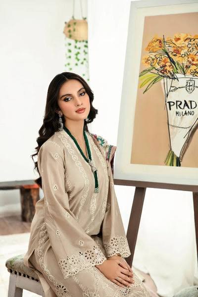 DHANAK 3PC CHICKENKARI HEAVY EMBROIDERED UNSTITCHED (NC 7511)