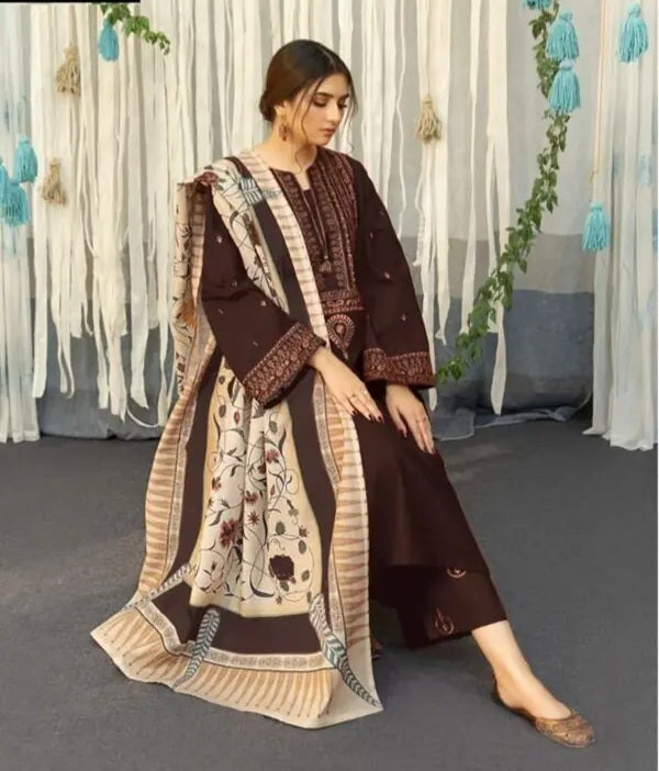 DHANAK 3PC EMBROIDERED UNSTITCHED ARTICLE (NC 7532 A)