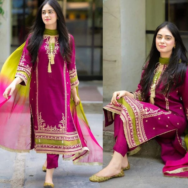 OMAL DHANAK 3PC EMBROIDERED UNSTITCHED ARTICLE (NC 7563)