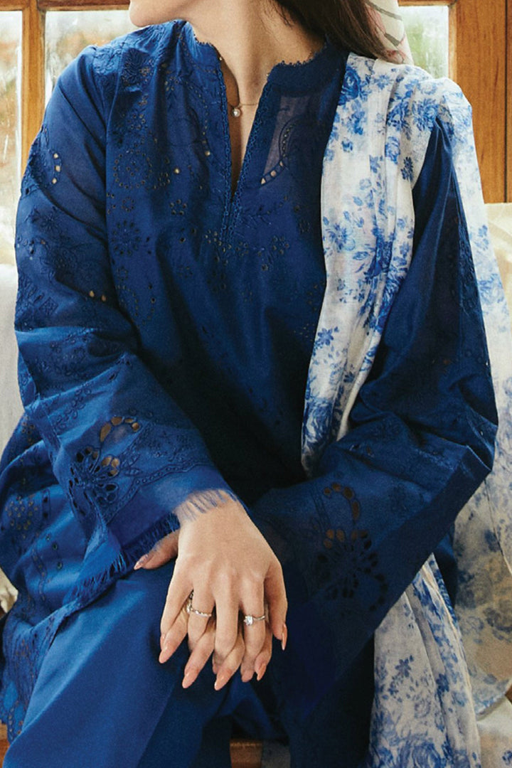 ZARA SHAHJAHAN DHANAK 3PC HEAVY CHICKENKARI EMBROIDERED UNSTITCHED ARTICLE (NC 7562)