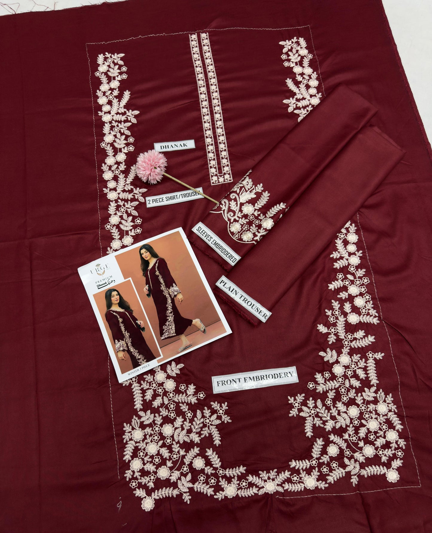 DHANAK 2PC HEAVY EMBROIDERED UNSTITCHED (NC 7565)
