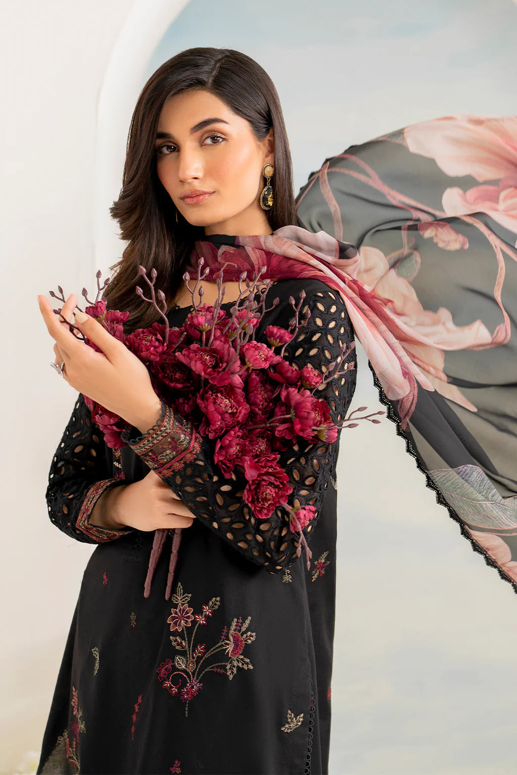 DHANAK 3PC HEAVY EMBROIDERED UNSTITCHED ARTICLE (NC 3050 A)