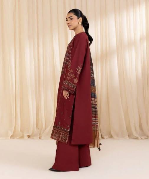 DHANAK 3PC HEAVY EMBROIDERED UNSTITCHED SUIT (NC 7546)