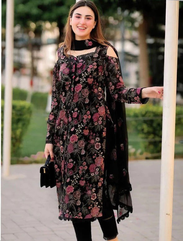 DHANAK 3PC HEAVY  EMBROIDERED UNSTITCHED (NC 7560)