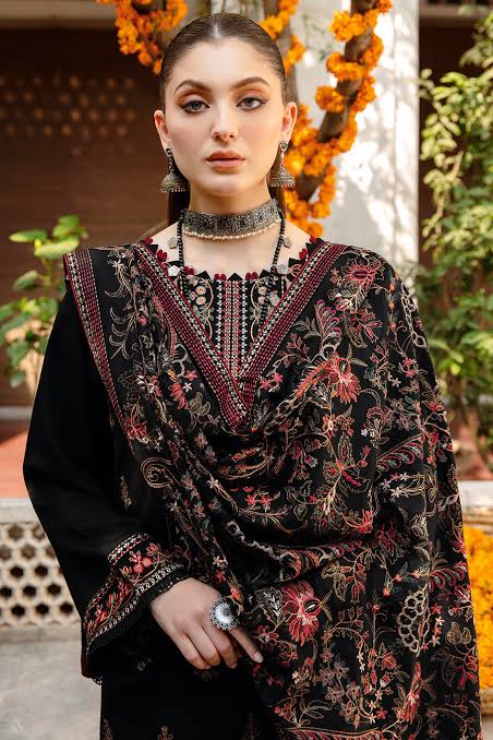 DHANAK 3PC HEAVY EMBROIDERED UNSTITCHED SUIT (NC 7554)