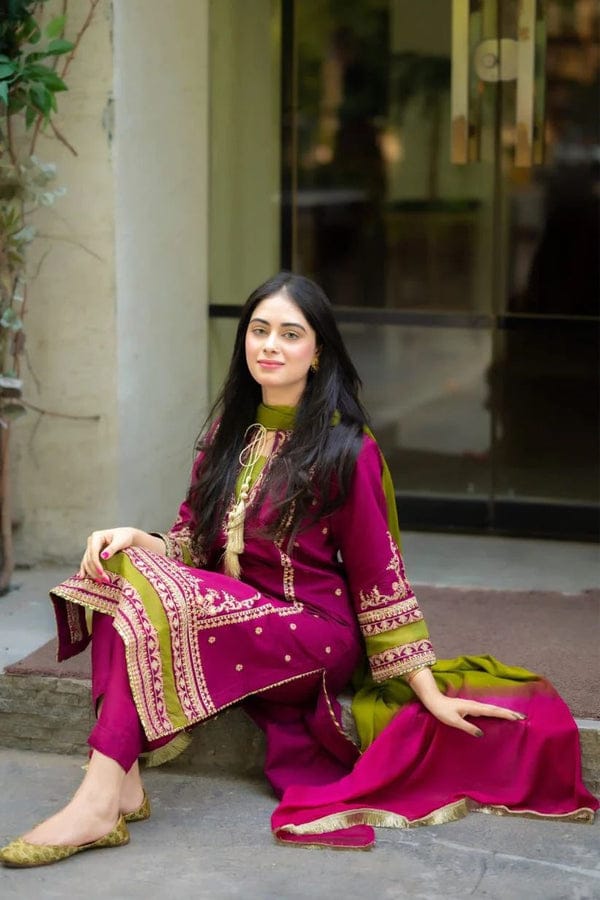 OMAL DHANAK 3PC EMBROIDERED UNSTITCHED ARTICLE (NC 7563)