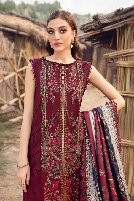 DHANAK 3PC HEAVY EMBROIDERED UNSTITCHED ARTICLE (NC 7516)