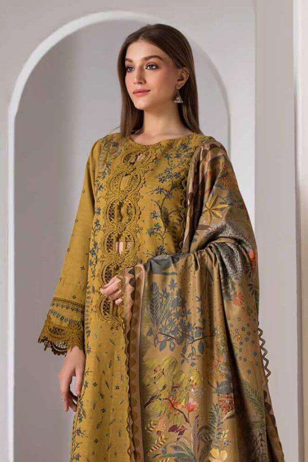DHANAK 3PC EMBROIDERED UNSTITCHED ARTICLE (NC 3052 B)