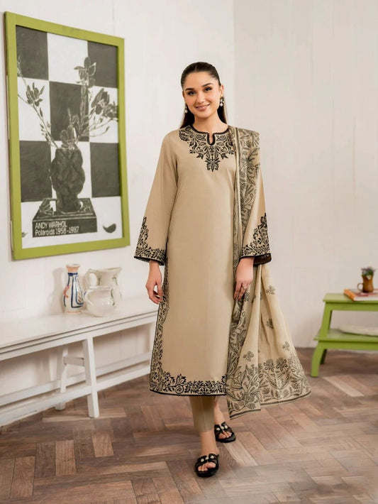 DHANAK 3PC HEAVY EMBROIDERED UNSTITCHED (NC 7509)