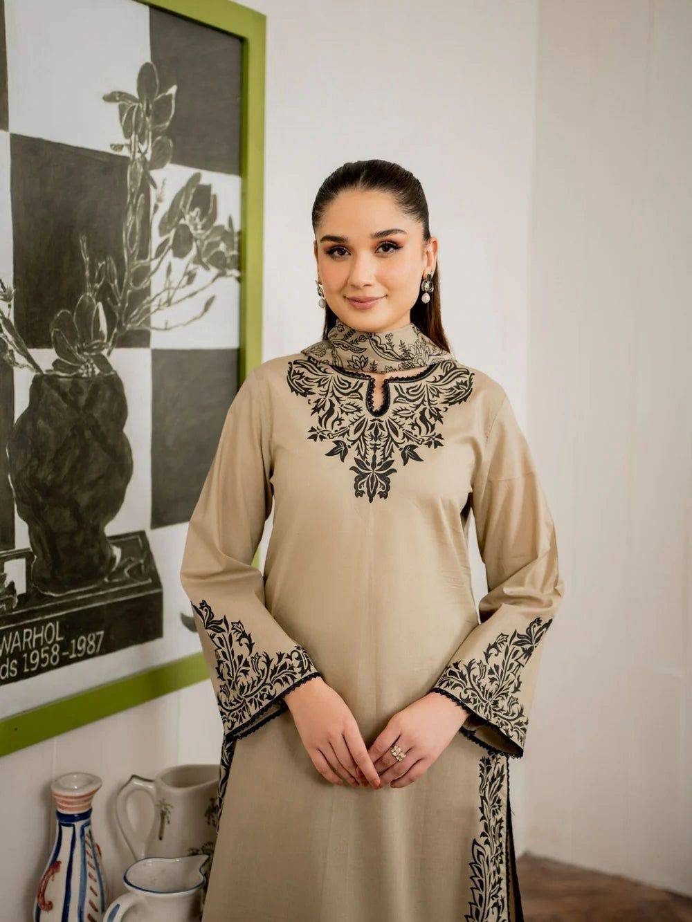 DHANAK 3PC HEAVY EMBROIDERED UNSTITCHED (NC 7509)