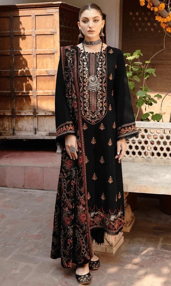 DHANAK 3PC HEAVY EMBROIDERED UNSTITCHED SUIT (NC 7554)
