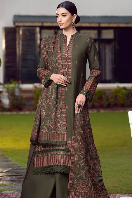 BAREEZE DHANAK 3PC HEAVY EMBROIDERED UNSTITCHED ARTICLE (NC 7545 B)