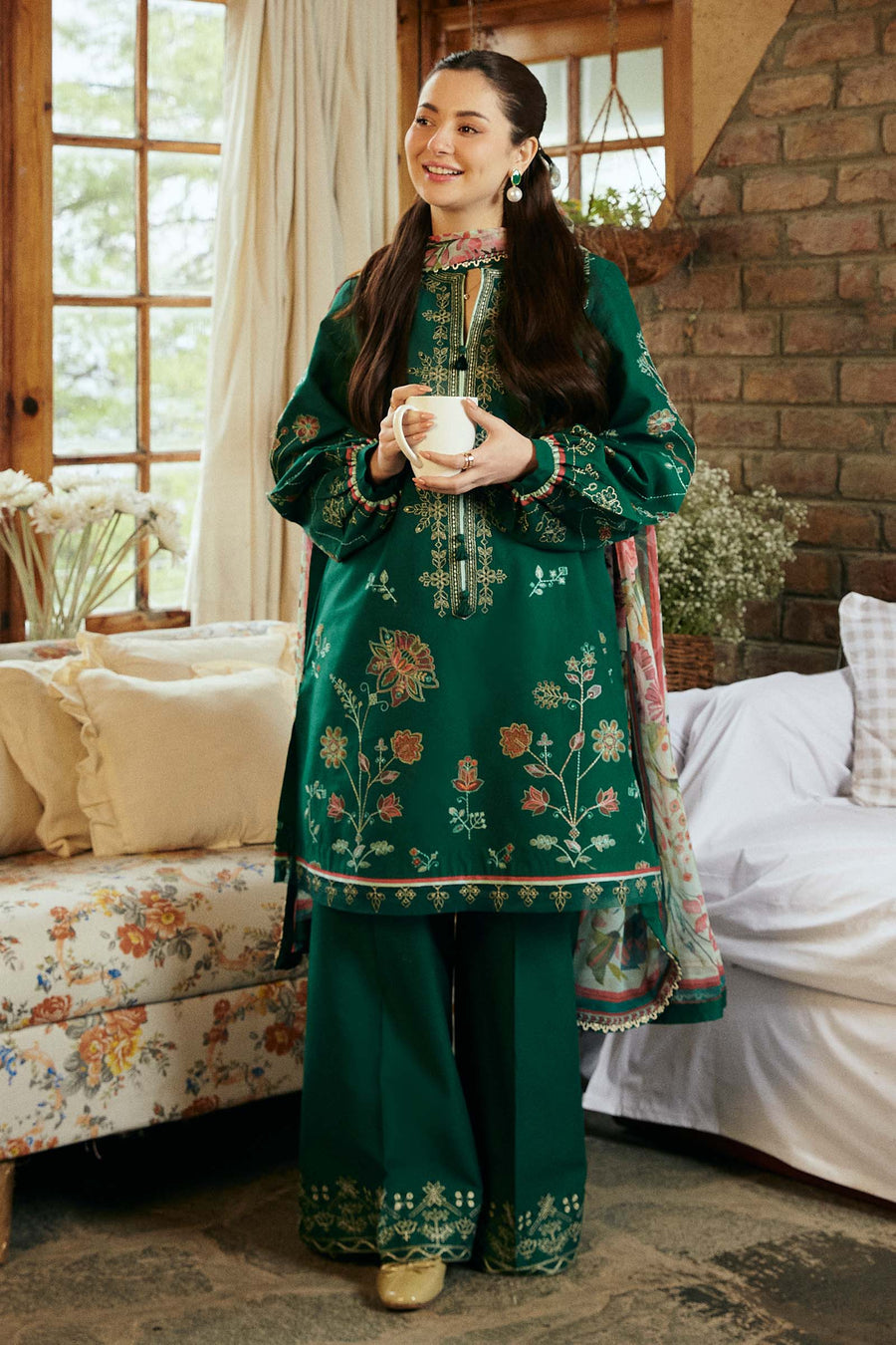 DHANAK 3PC EMBROIDERED UNSTITCHED ARTICLE (NC 3053)