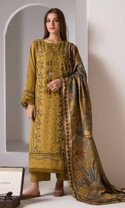 DHANAK 3PC EMBROIDERED UNSTITCHED ARTICLE (NC 3052 B)