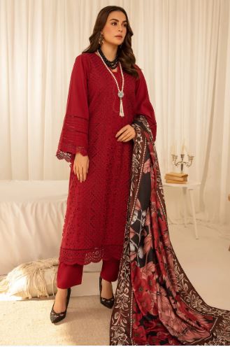 DHANAK 3PC HEAVY CHICKENKARI EMBROIDERED UNSTITCHED ARTICLE (NC 7534)