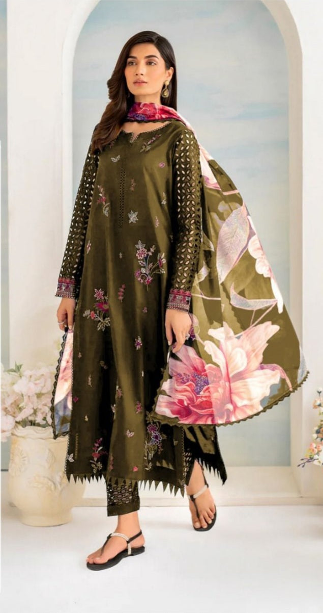 LIMELIGHT DHANAK 3PC EMBROIDERED UNSTITCHED ARTICLE (NC 3050 E)