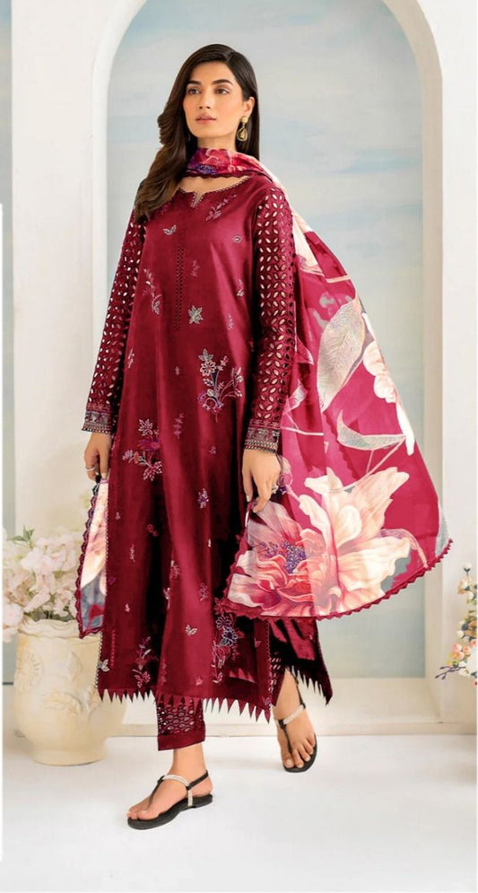 LIMELIGHT DHANAK 3PC EMBROIDERED UNSTITCHED ARTICLE (NC 3050 C)