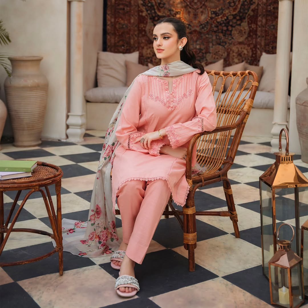 DHANAK 3PC EMBROIDERED UNSTITCHED SUIT (NC 3065)