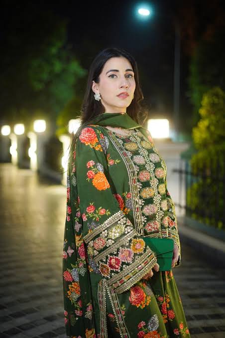 ANEELA’S SILK PRINT 3PC WITH EMBROIDERED PATCHES UNSTITCHED ARTICLE (NC 4653 A)