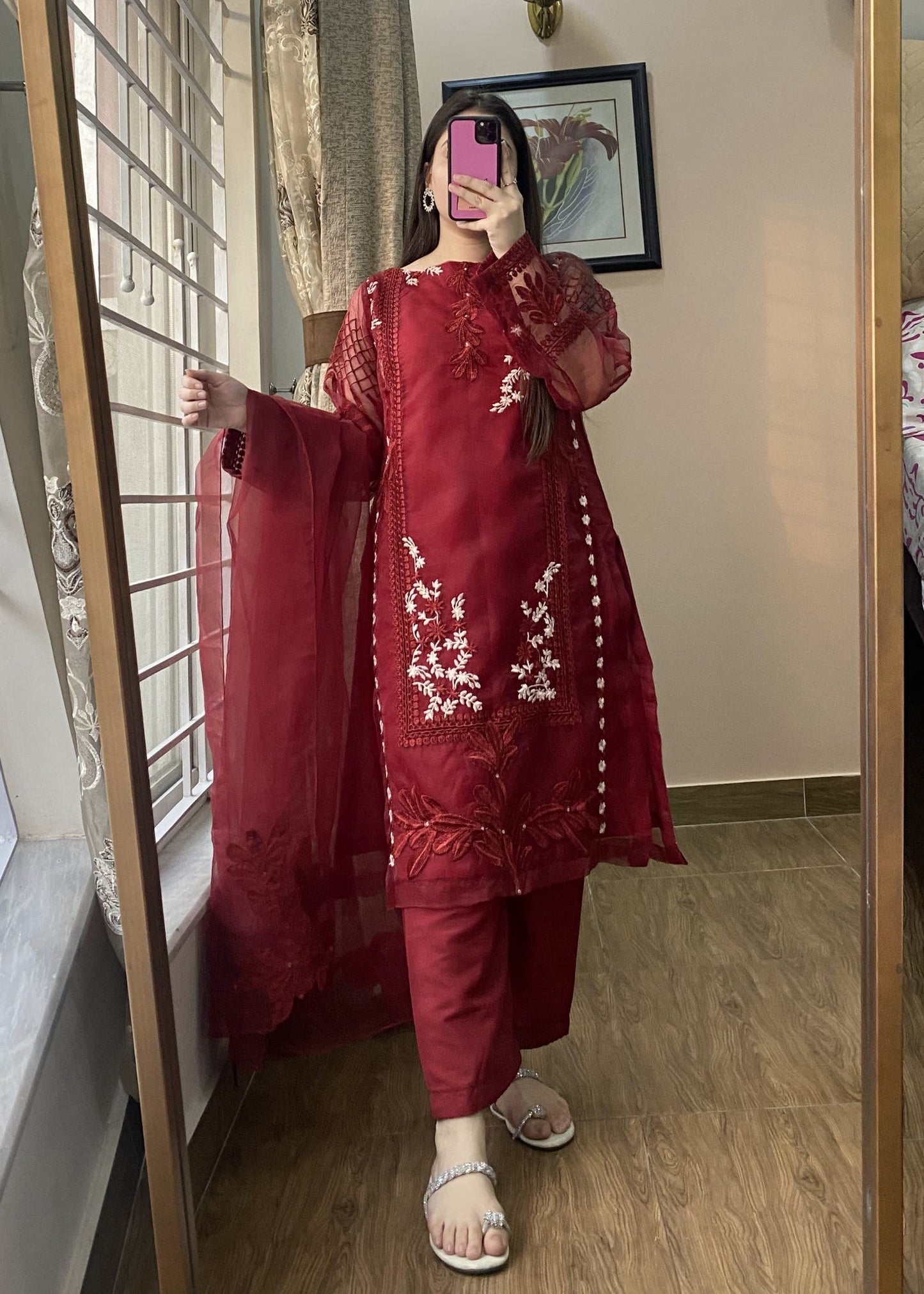 DHANAK 3PC HEAVY EMBROIDERED UNSTITCHED (NC 3061)