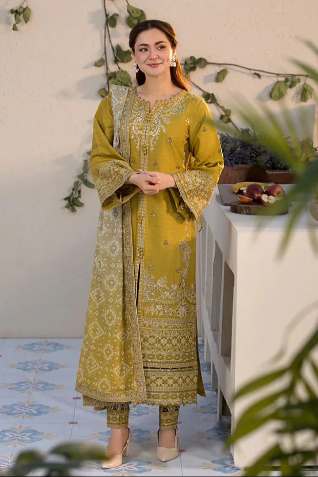 LAAM DHANAK 3PC EMBROIDERED UNSTITCHED ARTICLE (NC 7577)