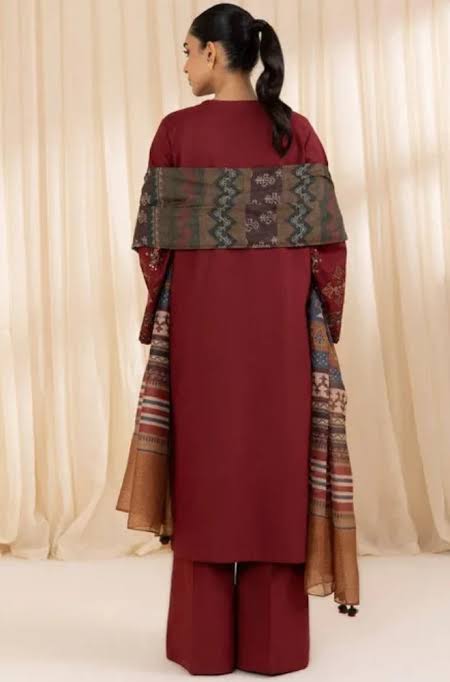 DHANAK 3PC HEAVY EMBROIDERED UNSTITCHED SUIT (NC 7546)