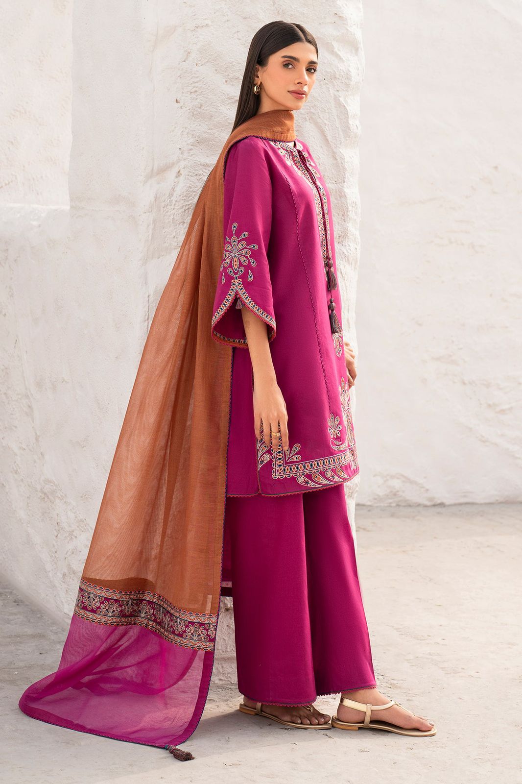 DHANAK 3PC HEAVY EMBROIDERED UNSTITCHED ARTICLE (NC 3058)