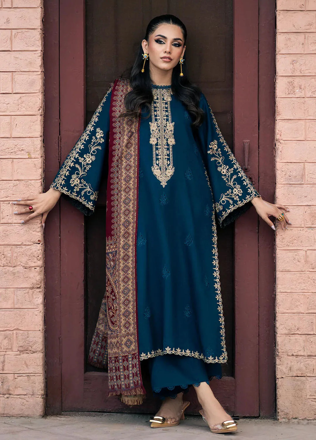 IZEL DHANAK 3PC HEAVY EMBROIDERED UNSTITCHED ARTICLE (NC 7567)