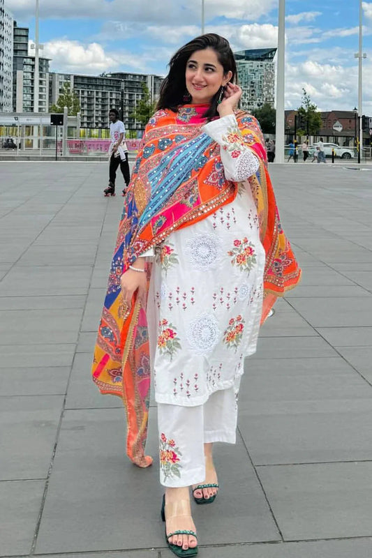 DHANAK 3PC HEAVY EMBROIDERED UNSTITCHED SUIT (NC 7502)