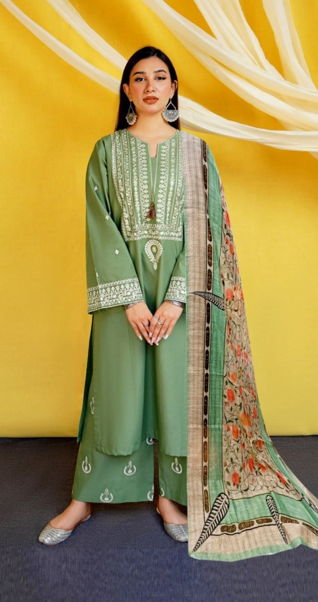 DHANAK 3PC EMBROIDERED UNSTITCHED ARTICLE (NC 7532 C)