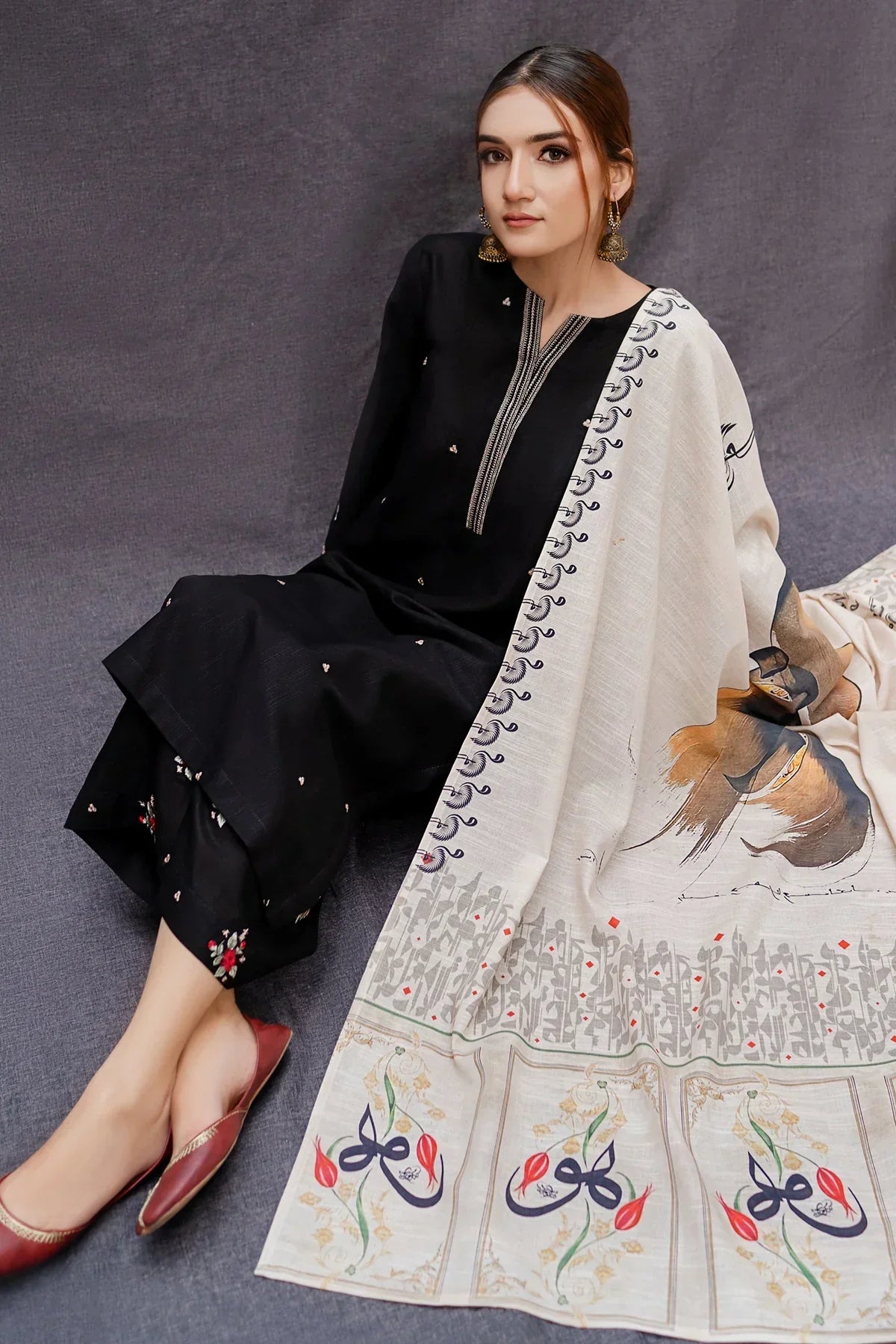 DHANAK 3PC EMBROIDERED UNSTITCHED SUIT (NC 7515)