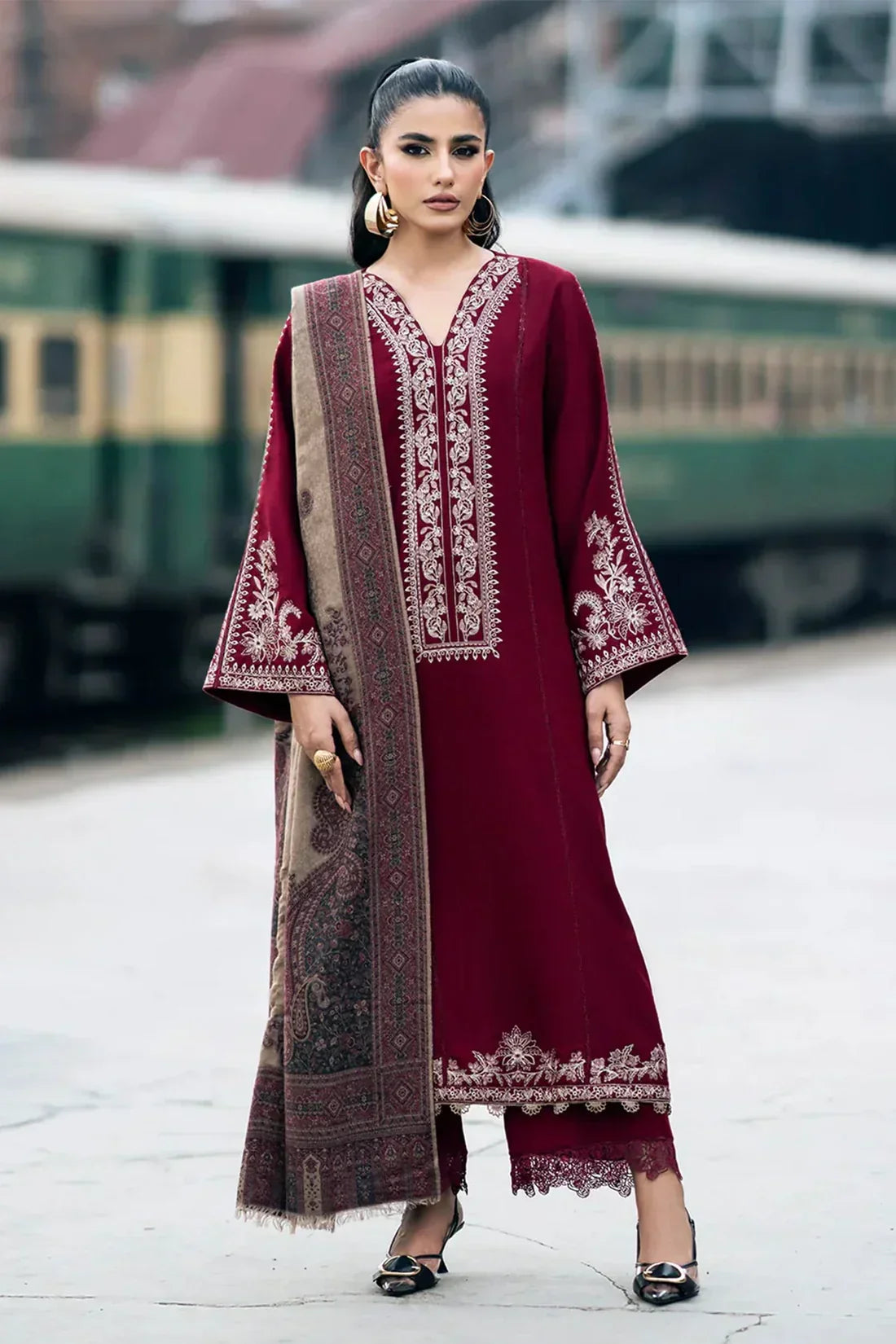 DHANAK 3PC HEAVY EMBROIDERED UNSTITCHED ARTICLE (NC 7519)