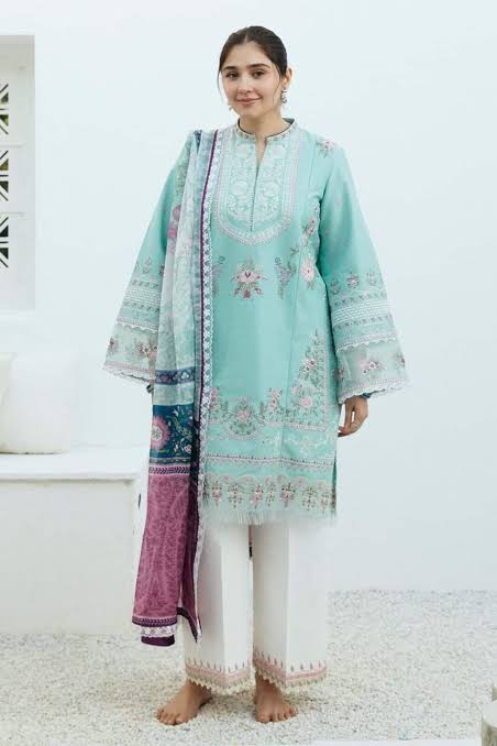 DURE FISHAN DHANAK 3PC EMBROIDERED UNSTITCHED ARTICLE (NC 7506)