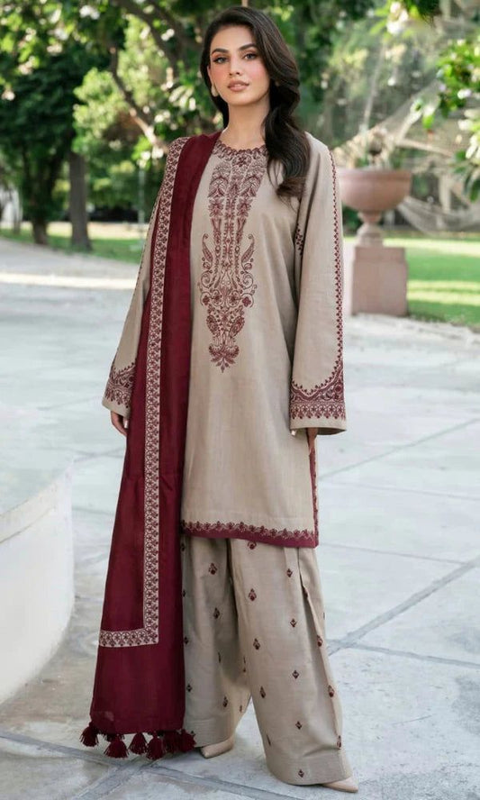DHANAK 3PC EMBROIDERED UNSTITCHED (NC 7552)