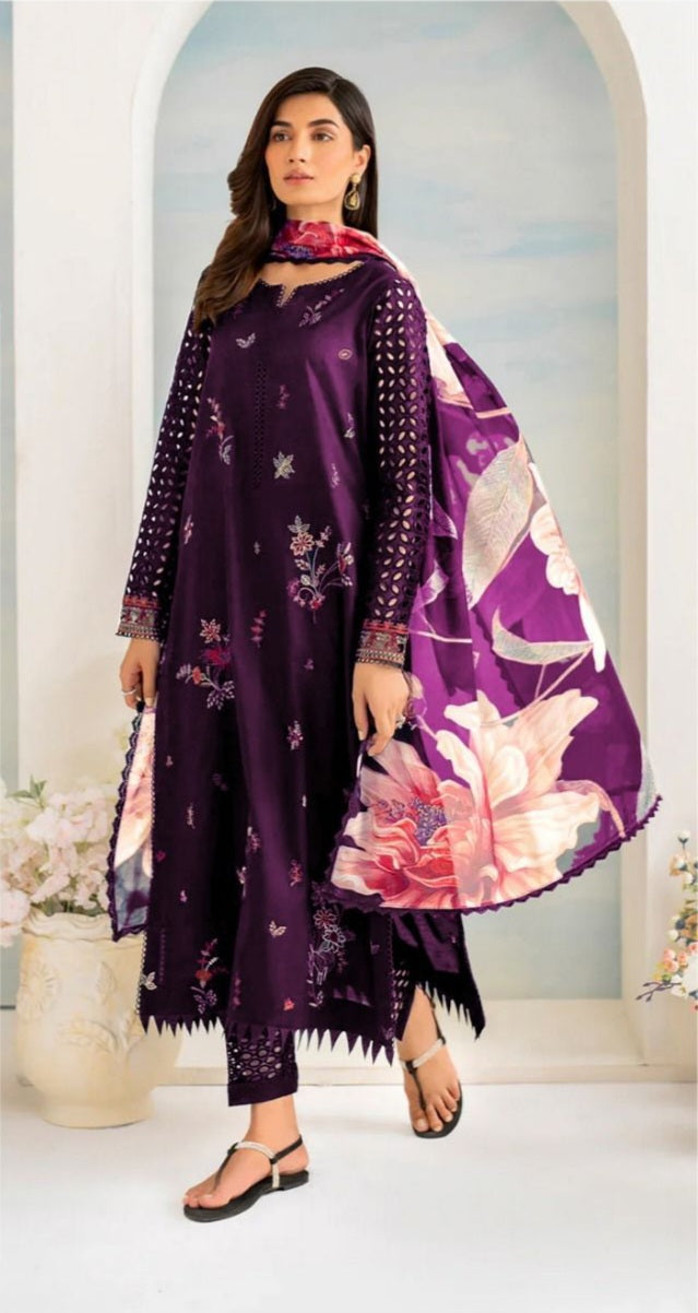 LIMELIGHT DHANAK 3PC EMBROIDERED UNSTITCHED ARTICLE (NC 3050 B)