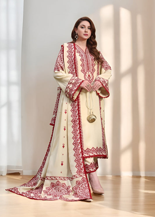 ANEELA’S DHANAK 3PC HEAVY EMBROIDERED UNSTITCHED ARTICLE (NC 7576)