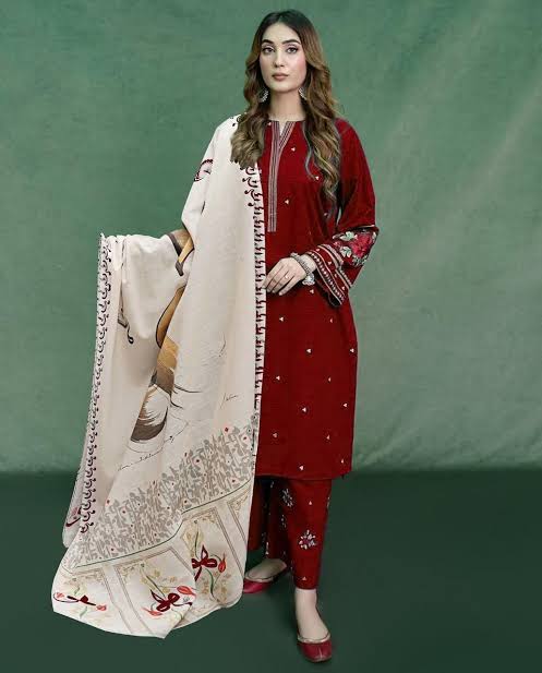 DHANAK 3PC EMBROIDERED UNSTITCHED SUIT (NC 7515)